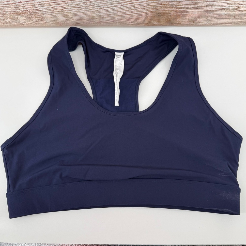 Fabletics Navy Blue Racerback Mesh Panel Sports Bra Plus Size 2X BA2147988